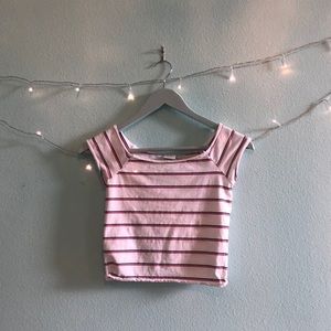 red white and blue striped shirt